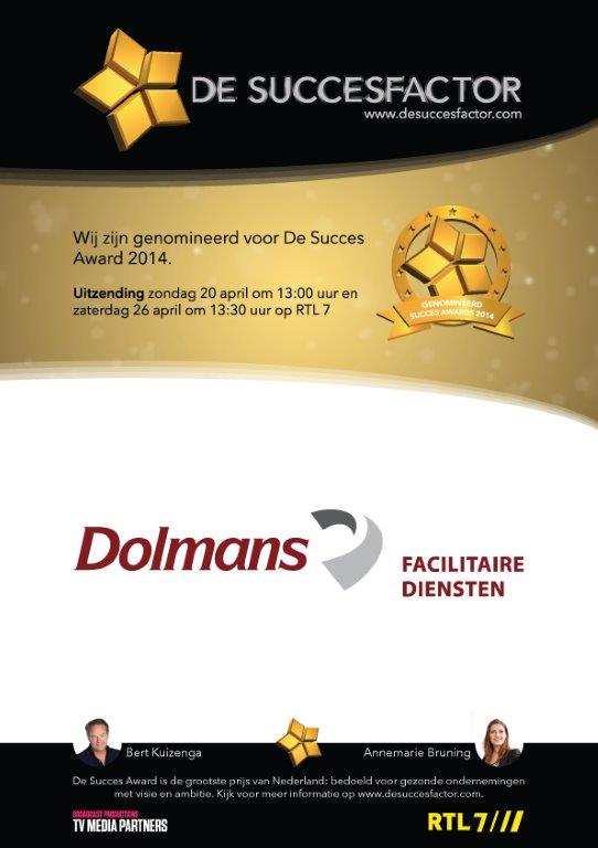 Dolmans genomineerd voor RTL7 TV Succes Award