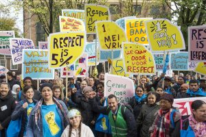 FNV-actie in Amsterdam voor 'cao met respect'