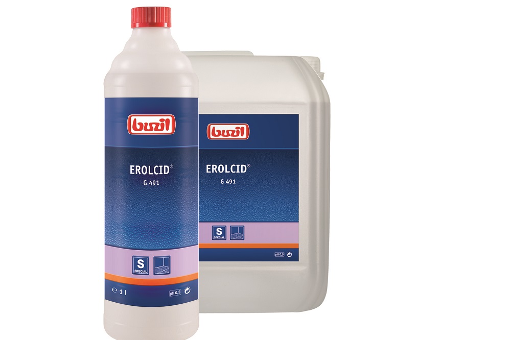 Nieuwe formule Buzil Erolcid G491 met frisse citrusgeur