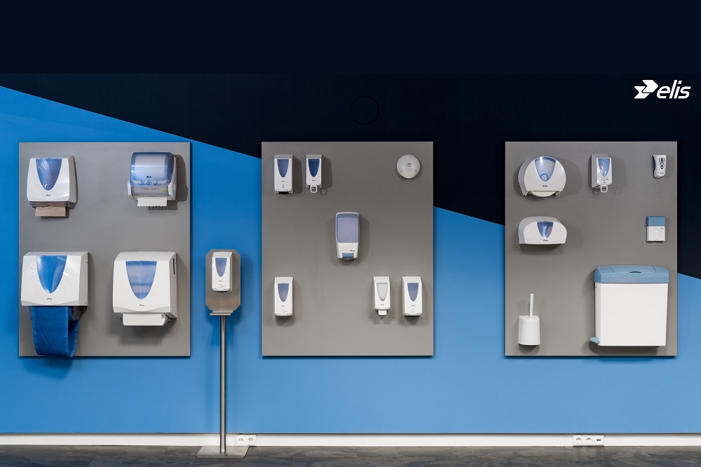 Elis Naast de design dispensers genaamd Fusion introduceert Elis een tweede robuuste, tijdloze hygiëne dispenserlijn: Aqualine.